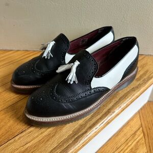Dr. Martens Black and White Loafers